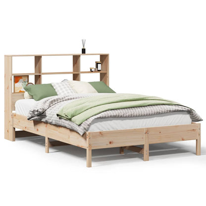 Bookcase Bed without Mattress 150x200 cm King Size Solid Wood Pine