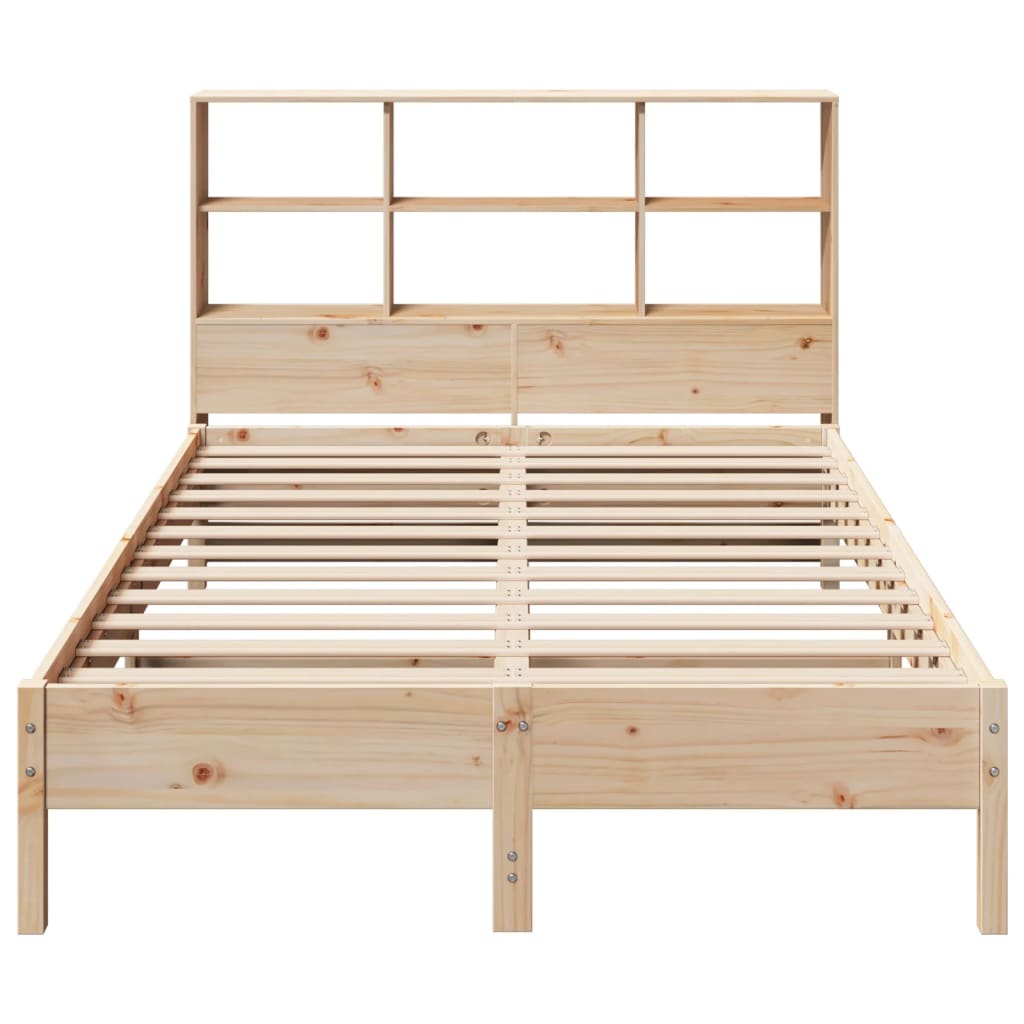 Bookcase Bed without Mattress 150x200 cm King Size Solid Wood Pine