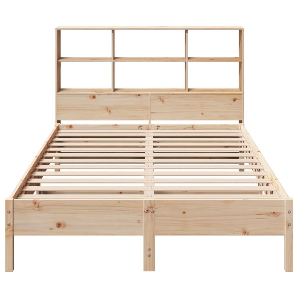 Bookcase Bed without Mattress 140x200 cm Solid Wood Pine