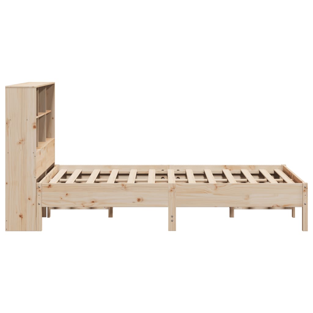 Bookcase Bed without Mattress 140x200 cm Solid Wood Pine