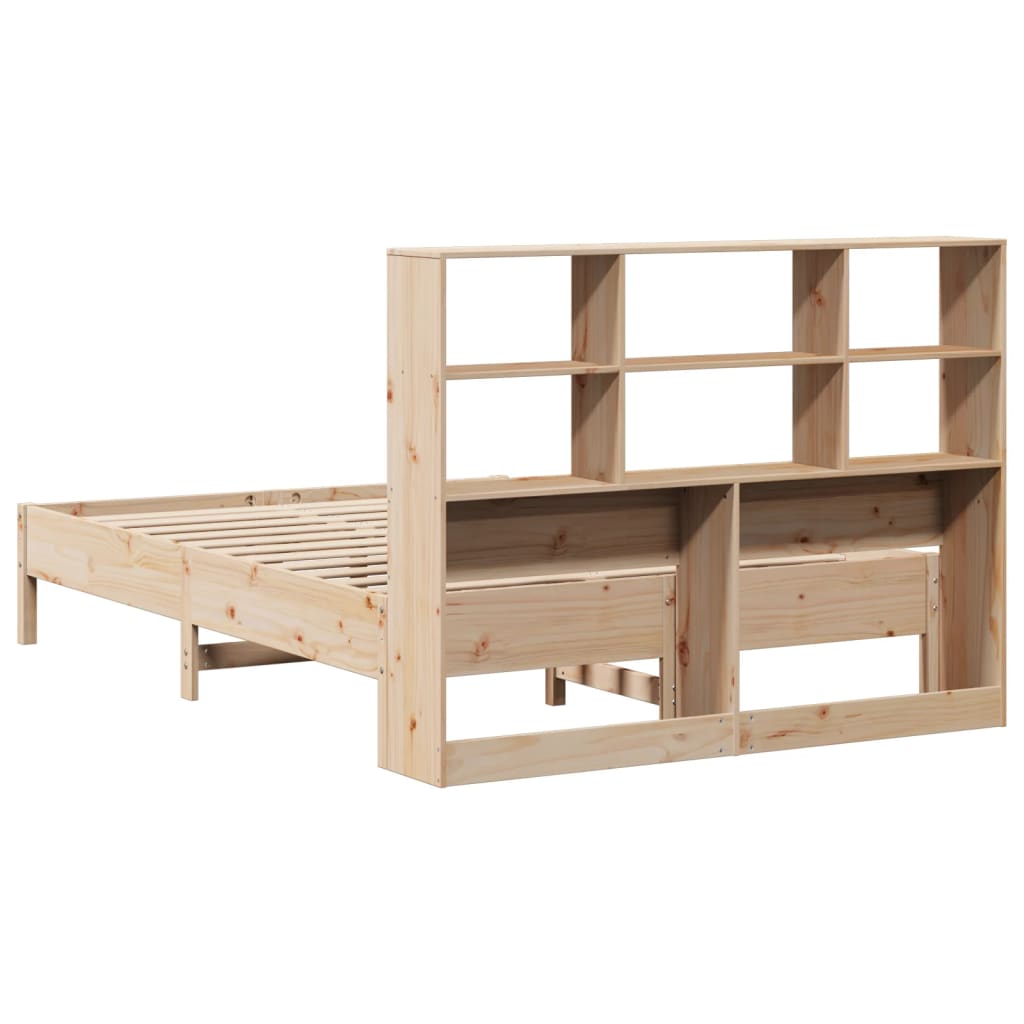 Bookcase Bed without Mattress 140x200 cm Solid Wood Pine