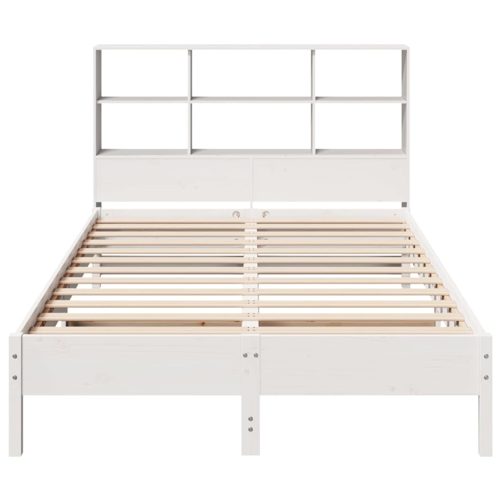 Bookcase Bed without Mattress White 120x200 cm Solid Wood Pine