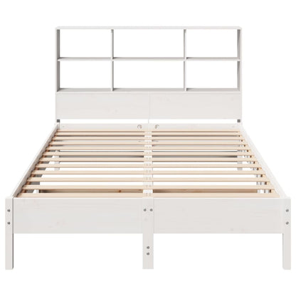 Bookcase Bed without Mattress White 120x200 cm Solid Wood Pine