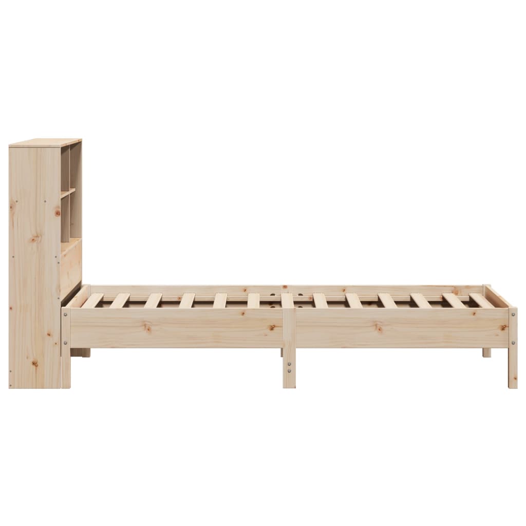 Bookcase Bed without Mattress 90x200 cm Solid Wood Pine