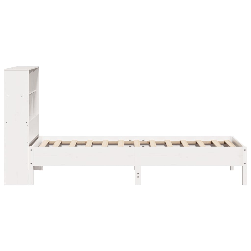 Bookcase Bed without Mattress White 90x200 cm Solid Wood Pine