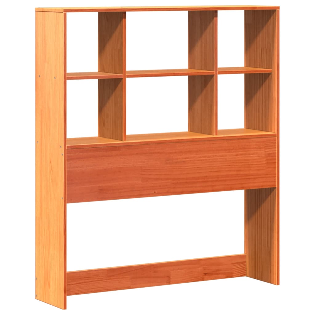 Bookcase Bed without Mattress Wax Brown 90x200 cm Solid Wood Pine