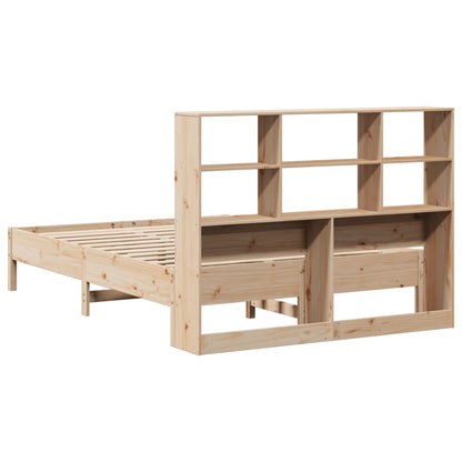 Bookcase Bed without Mattress 135x190 cm Double Solid Wood Pine