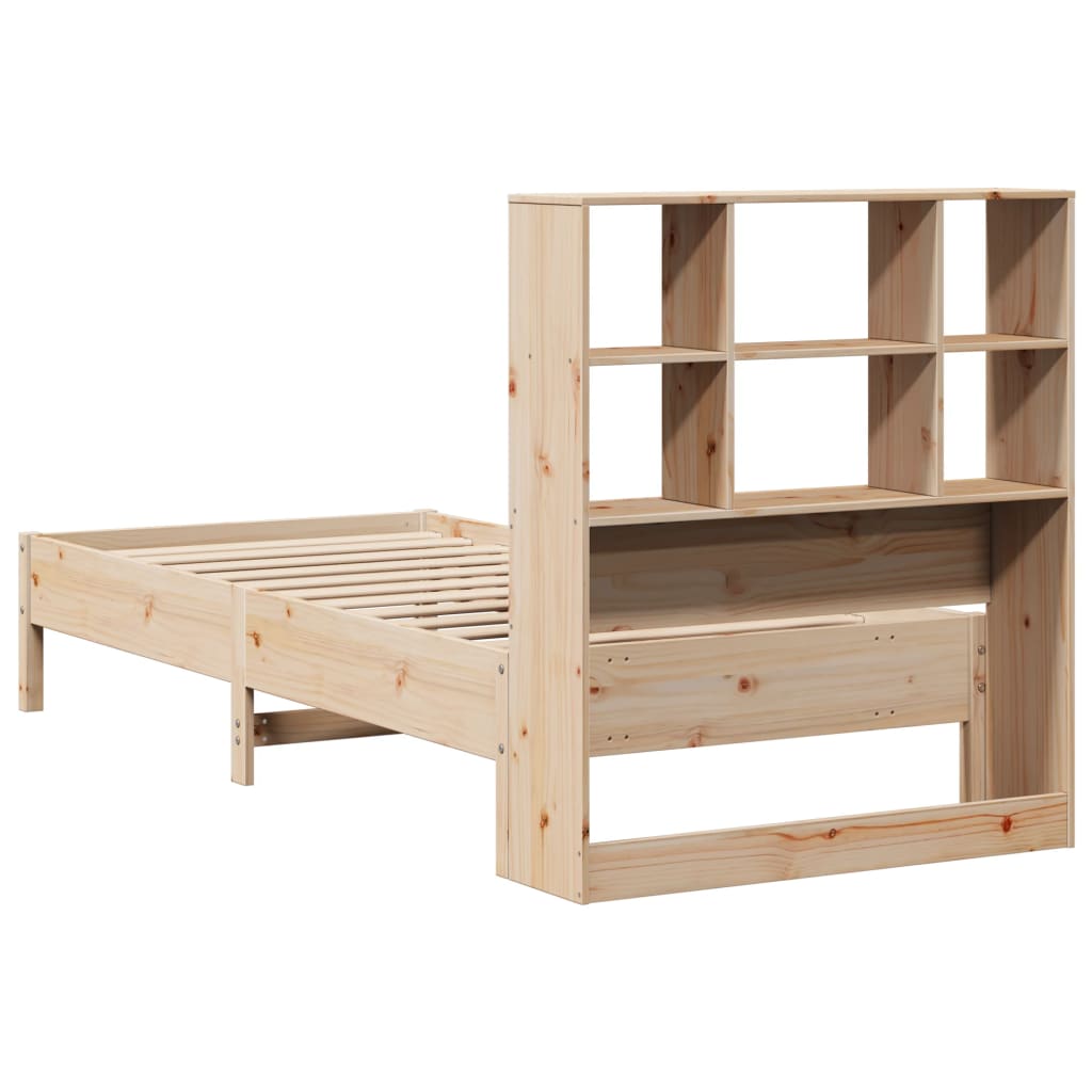 Bookcase Bed without Mattress 75x190 cm Small Single Solid Wood Pine