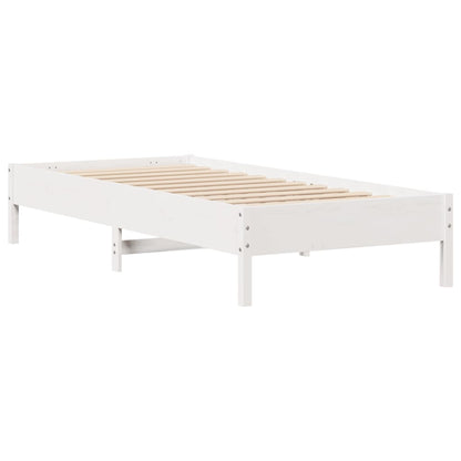 Bookcase Bed without Mattress White 75x190 cm Small Single Solid Wood Pine