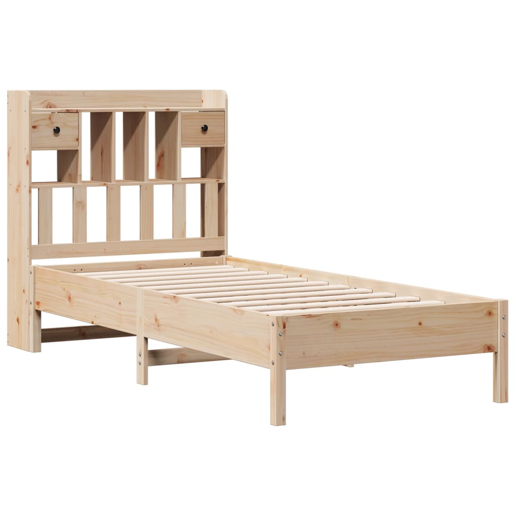 Bookcase Bed without Mattress 90x200 cm Solid Wood Pine