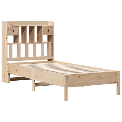 Bookcase Bed without Mattress 90x200 cm Solid Wood Pine