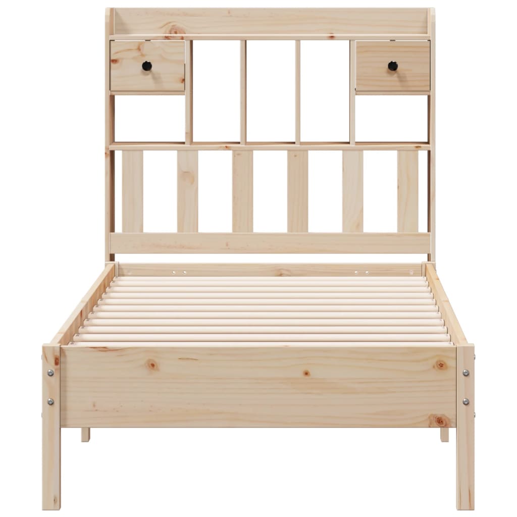 Bookcase Bed without Mattress 90x200 cm Solid Wood Pine