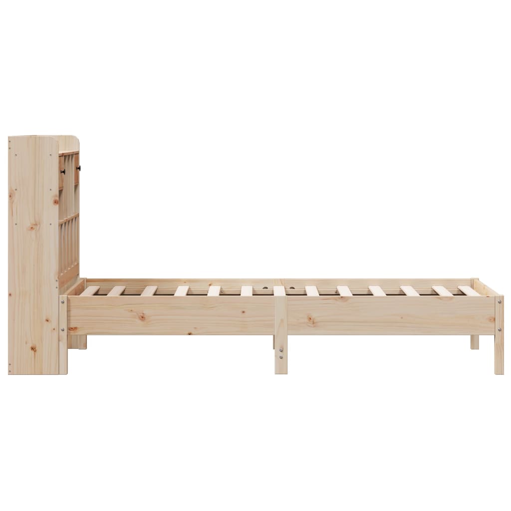 Bookcase Bed without Mattress 90x200 cm Solid Wood Pine