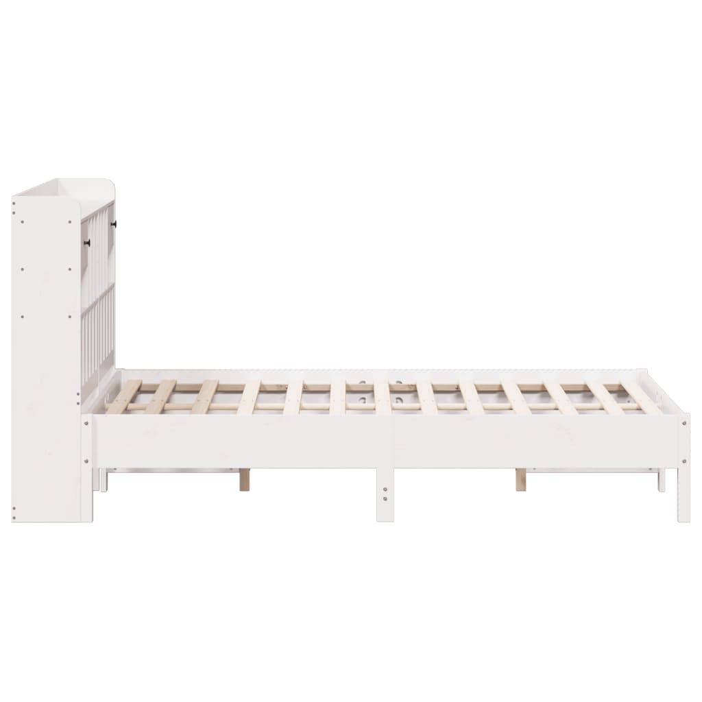 Bookcase Bed without Mattress White 120x190 cm Small Double Solid Wood Pine