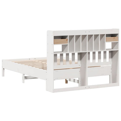 Bookcase Bed without Mattress White 120x190 cm Small Double Solid Wood Pine