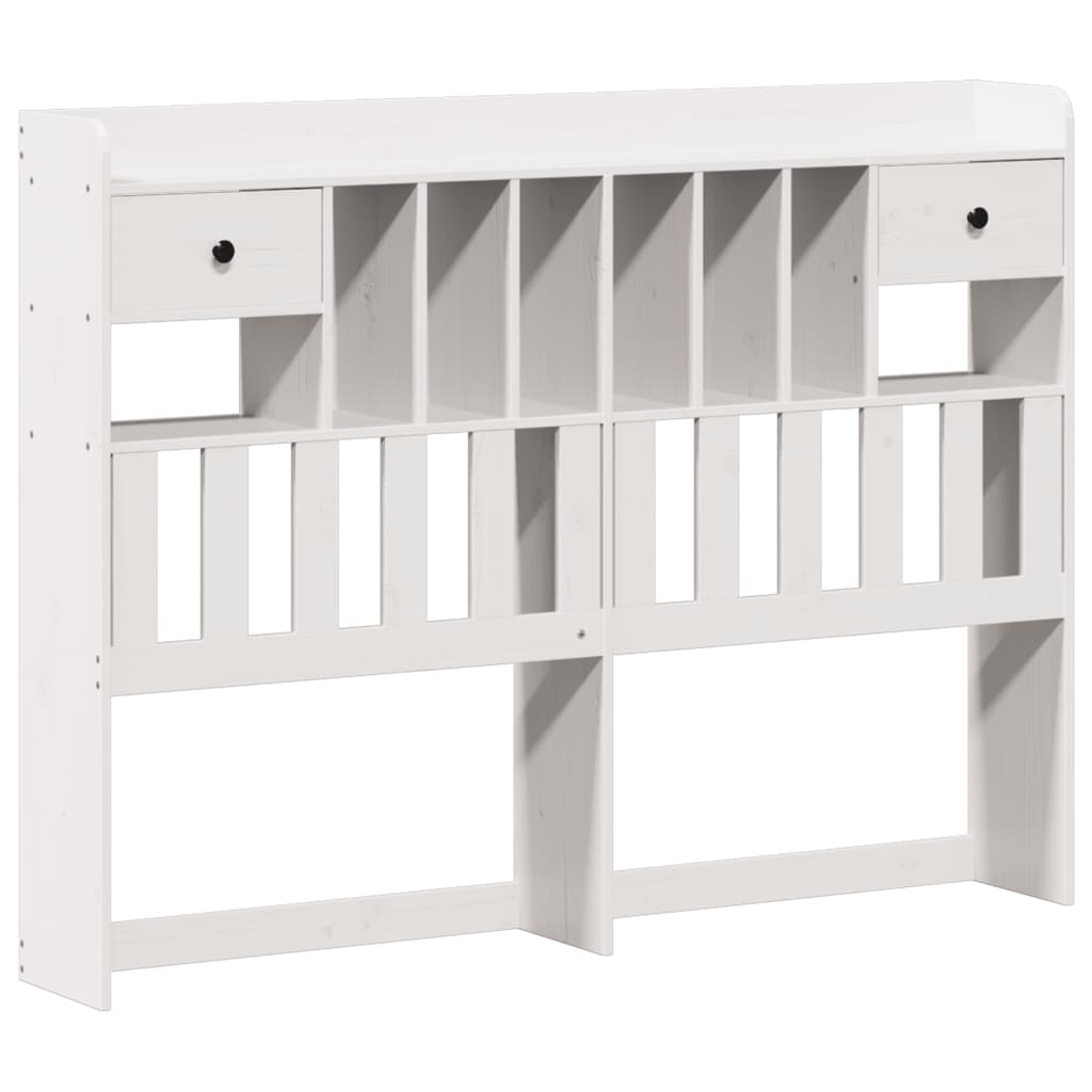 Bookcase Bed without Mattress White 120x190 cm Small Double Solid Wood Pine