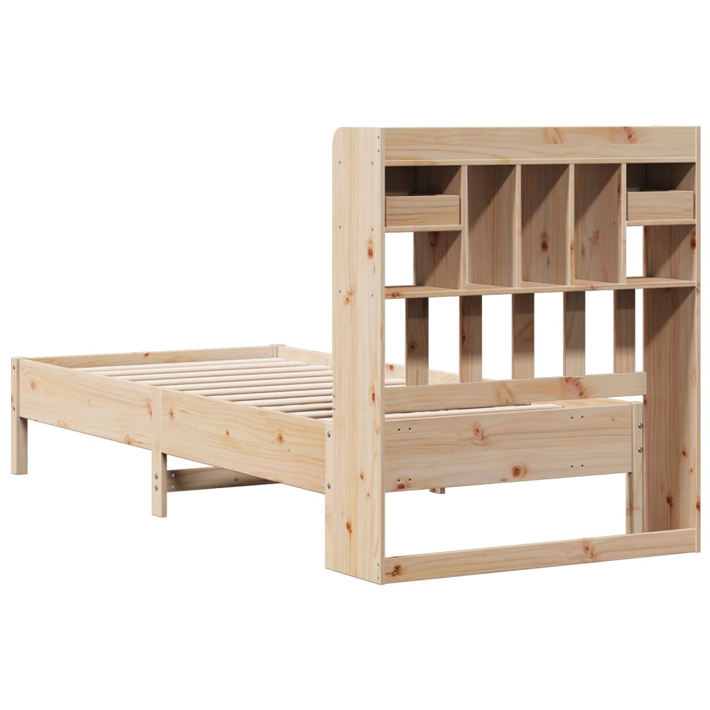 Bookcase Bed without Mattress 90x190 cm Single Solid Wood Pine