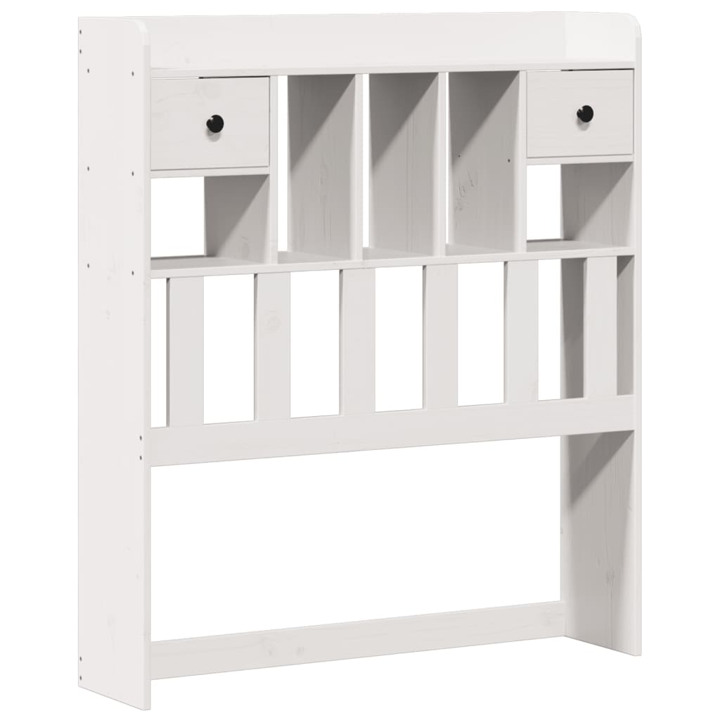 Bookcase Bed without Mattress White 90x190 cm Single Solid Wood Pine