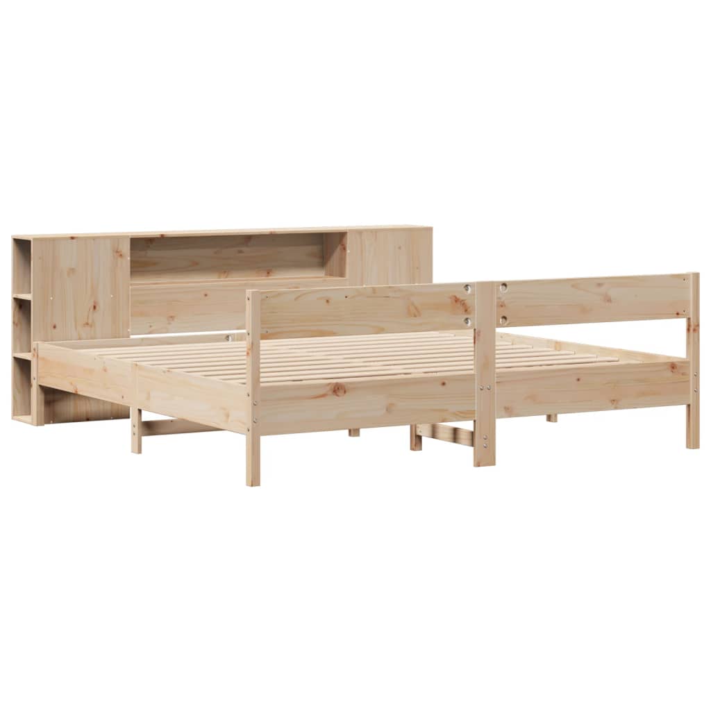 Bookcase Bed without Mattress 200x200cm Solid Wood Pine