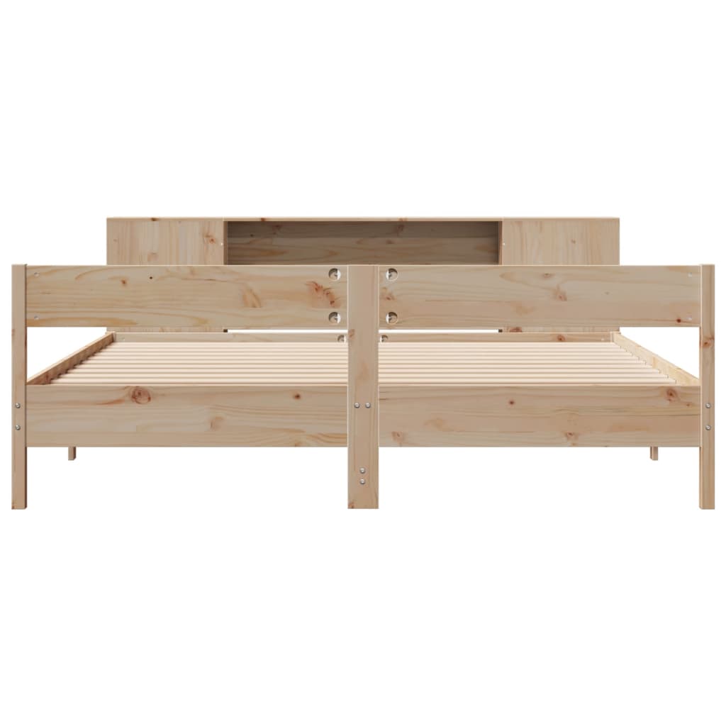 Bookcase Bed without Mattress 200x200cm Solid Wood Pine