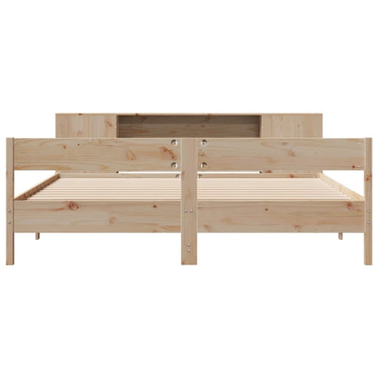 Bookcase Bed without Mattress 200x200cm Solid Wood Pine