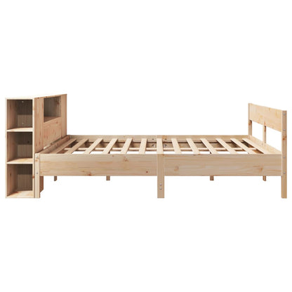 Bookcase Bed without Mattress 200x200cm Solid Wood Pine