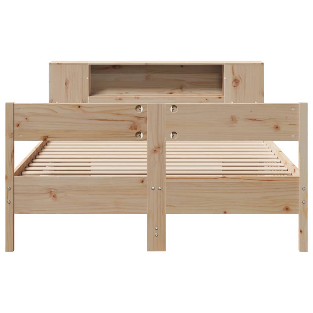 Bookcase Bed without Mattress 160x200cm Solid Wood Pine