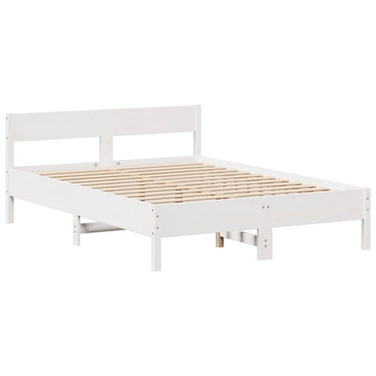 Bookcase Bed without Mattress White 160x200cm Solid Wood Pine