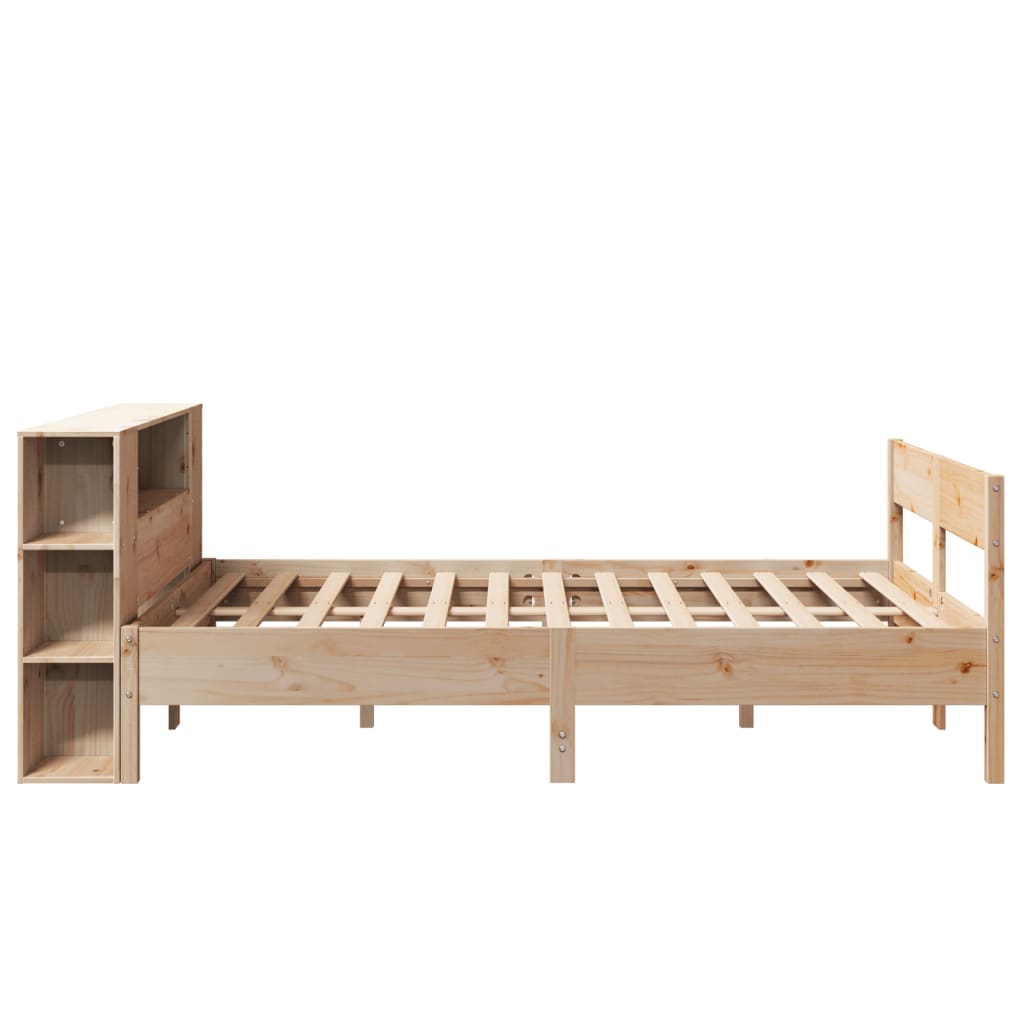 Bookcase Bed without Mattress 140x200cm Solid Wood Pine