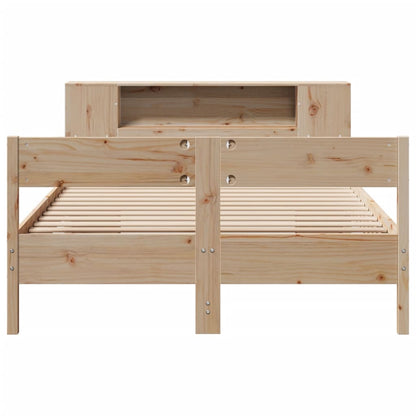 Bookcase Bed without Mattress 140x190cm Solid Wood Pine