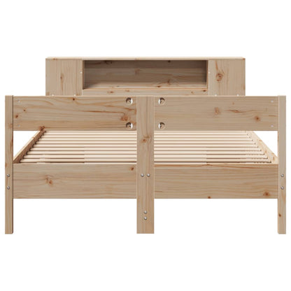 Bookcase Bed without Mattress 135x190 cm Double Solid Wood Pine