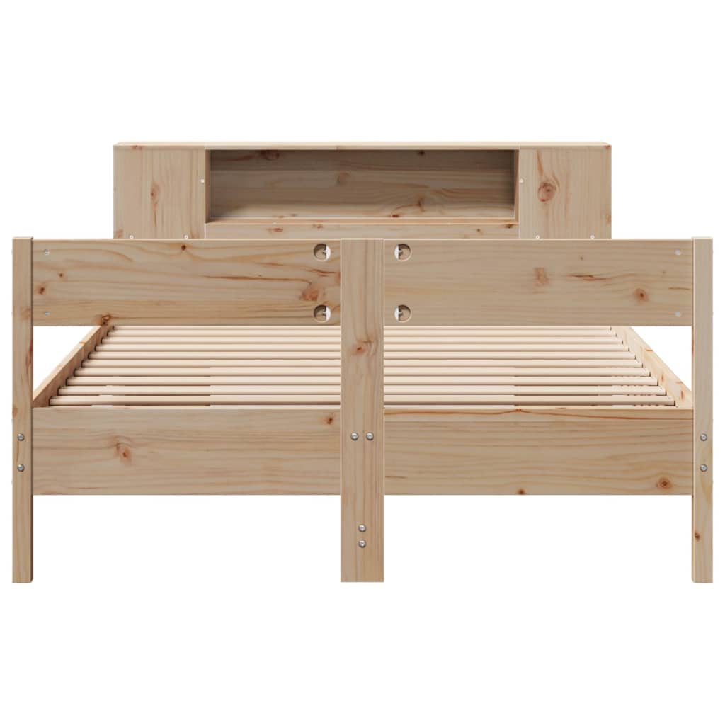 Bookcase Bed without Mattress 120x190 cm Small Double Solid Wood Pine