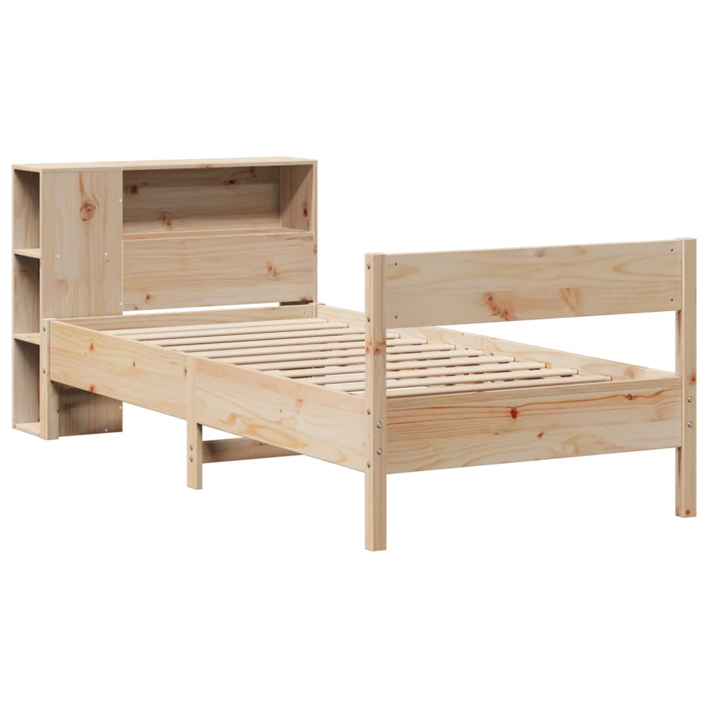 Bookcase Bed without Mattress 90x200cm Solid Wood Pine