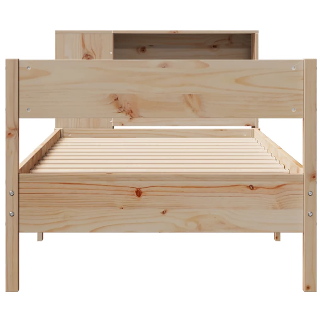 Bookcase Bed without Mattress 90x200cm Solid Wood Pine