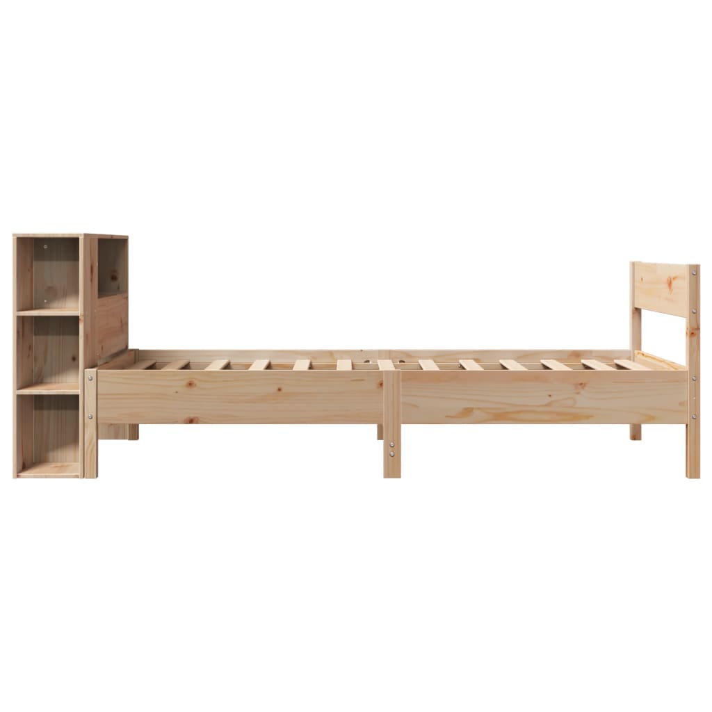 Bookcase Bed without Mattress 90x200cm Solid Wood Pine