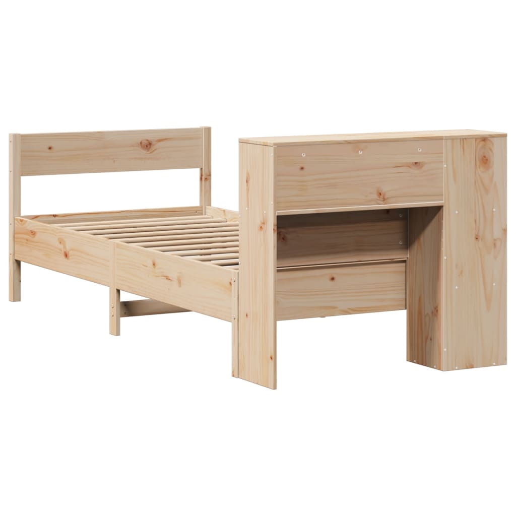 Bookcase Bed without Mattress 90x200cm Solid Wood Pine