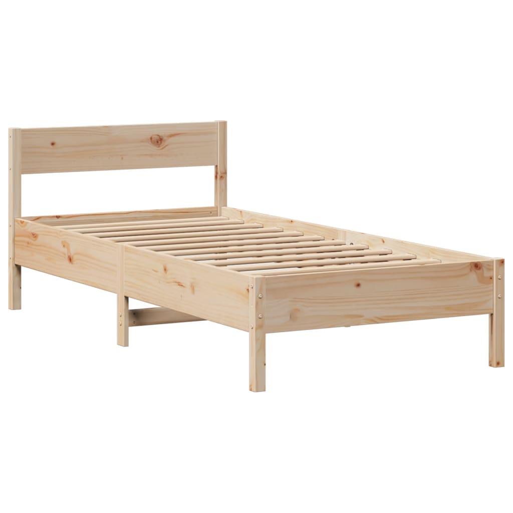 Bookcase Bed without Mattress 90x200cm Solid Wood Pine