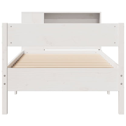 Bookcase Bed without Mattress White 90x190 cm Single Solid Wood Pine