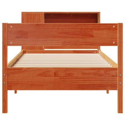 Bookcase Bed without Mattress Wax Brown 90x190 cm Single Solid Wood Pine