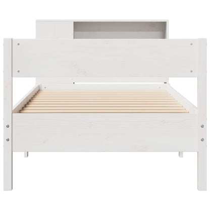 Bookcase Bed without Mattress White 75x190 cm Small Single Solid Wood Pine