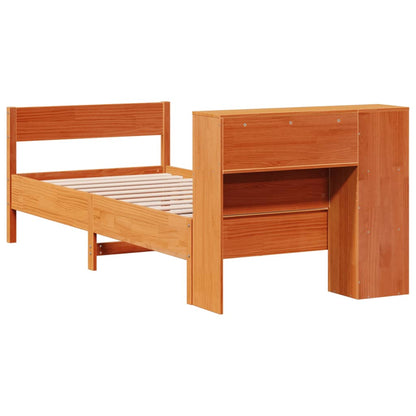 Bookcase Bed without Mattress Wax Brown 75x190 cm Small Single Solid Wood Pine