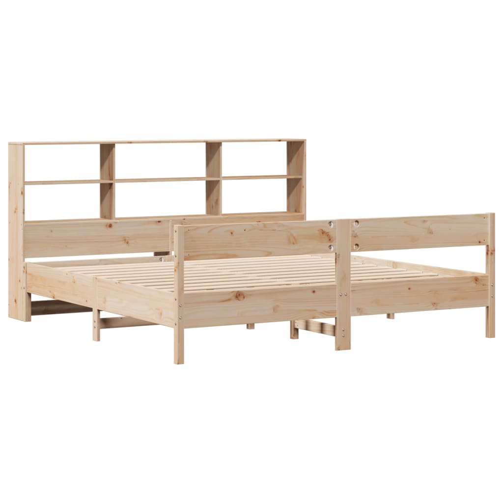 Bookcase Bed without Mattress 200x200cm Solid Wood Pine