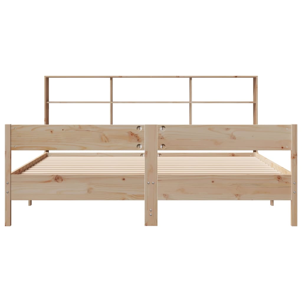 Bookcase Bed without Mattress 200x200cm Solid Wood Pine