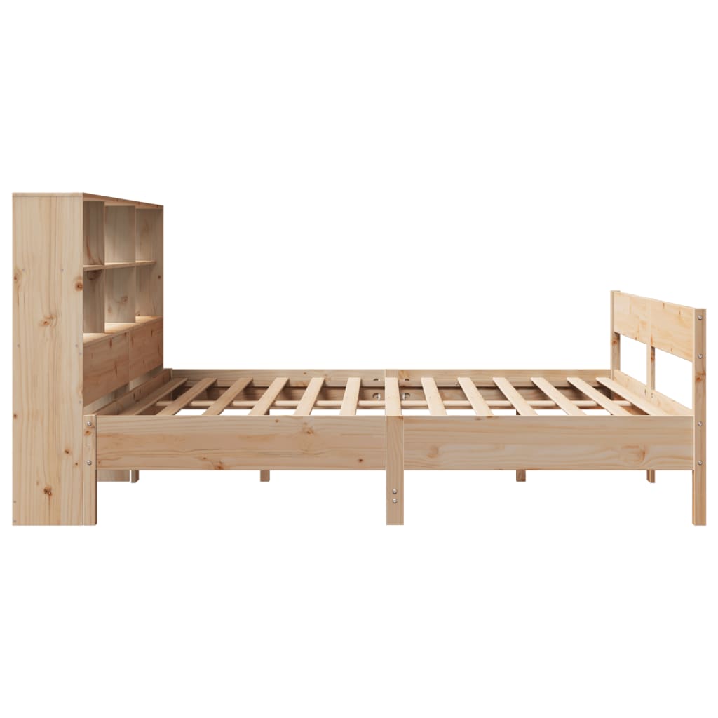 Bookcase Bed without Mattress 200x200cm Solid Wood Pine