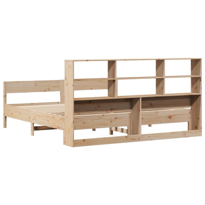 Bookcase Bed without Mattress 200x200cm Solid Wood Pine