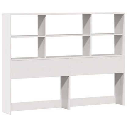 Bookcase Bed without Mattress White 200x200cm Solid Wood Pine