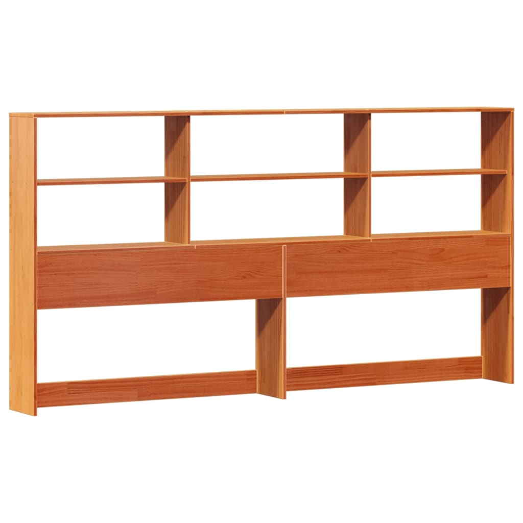 Bookcase Bed without Mattress Wax Brown 200x200cm Solid Wood Pine