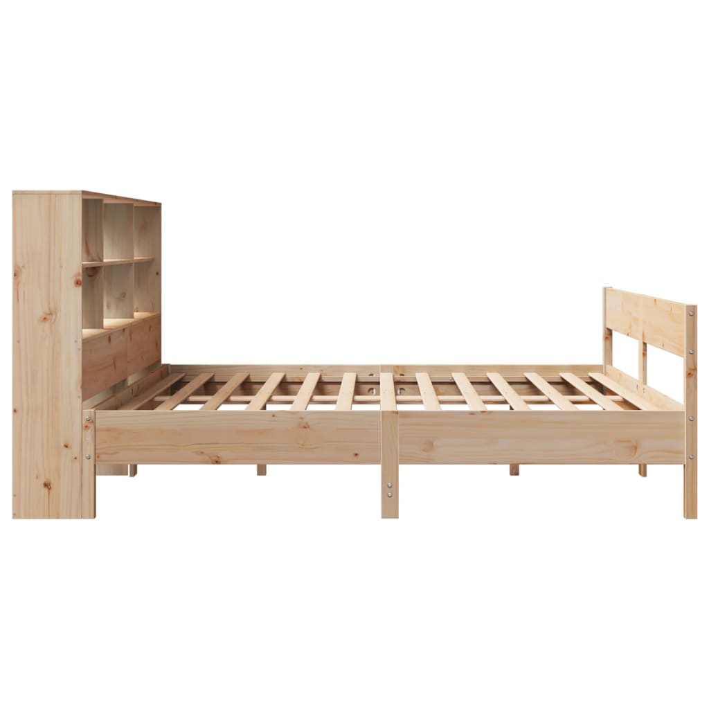 Bookcase Bed without Mattress 180x200 cm Super King Solid Wood Pine