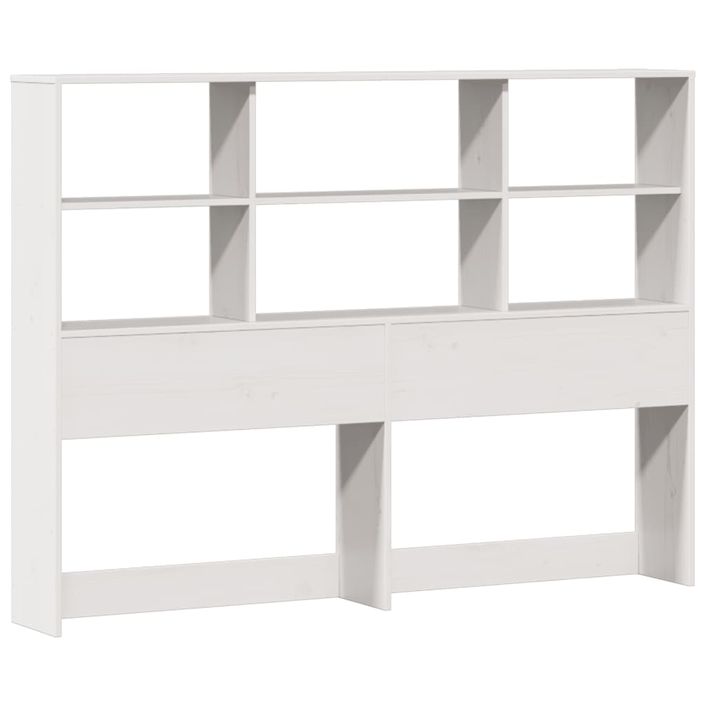 Bookcase Bed without Mattress White 180x200 cm Super King Solid Wood Pine