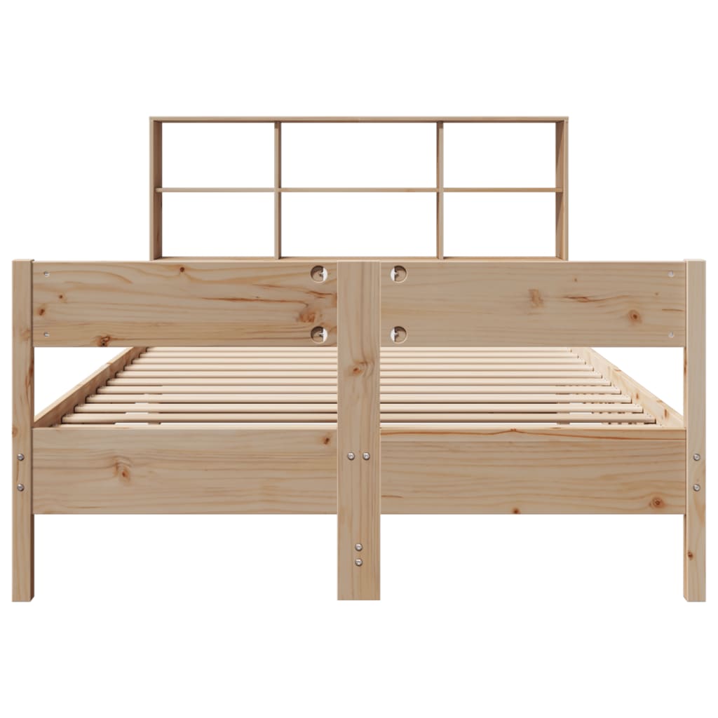 Bookcase Bed without Mattress 160x200cm Solid Wood Pine